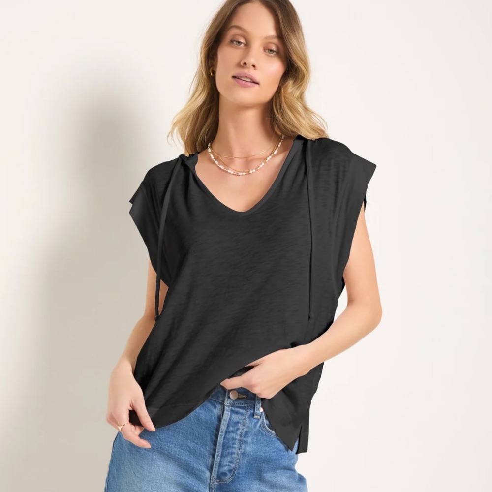 78 & Sunny Seastone Wantable Hooded Tee Black‎ Size XL New With Tags